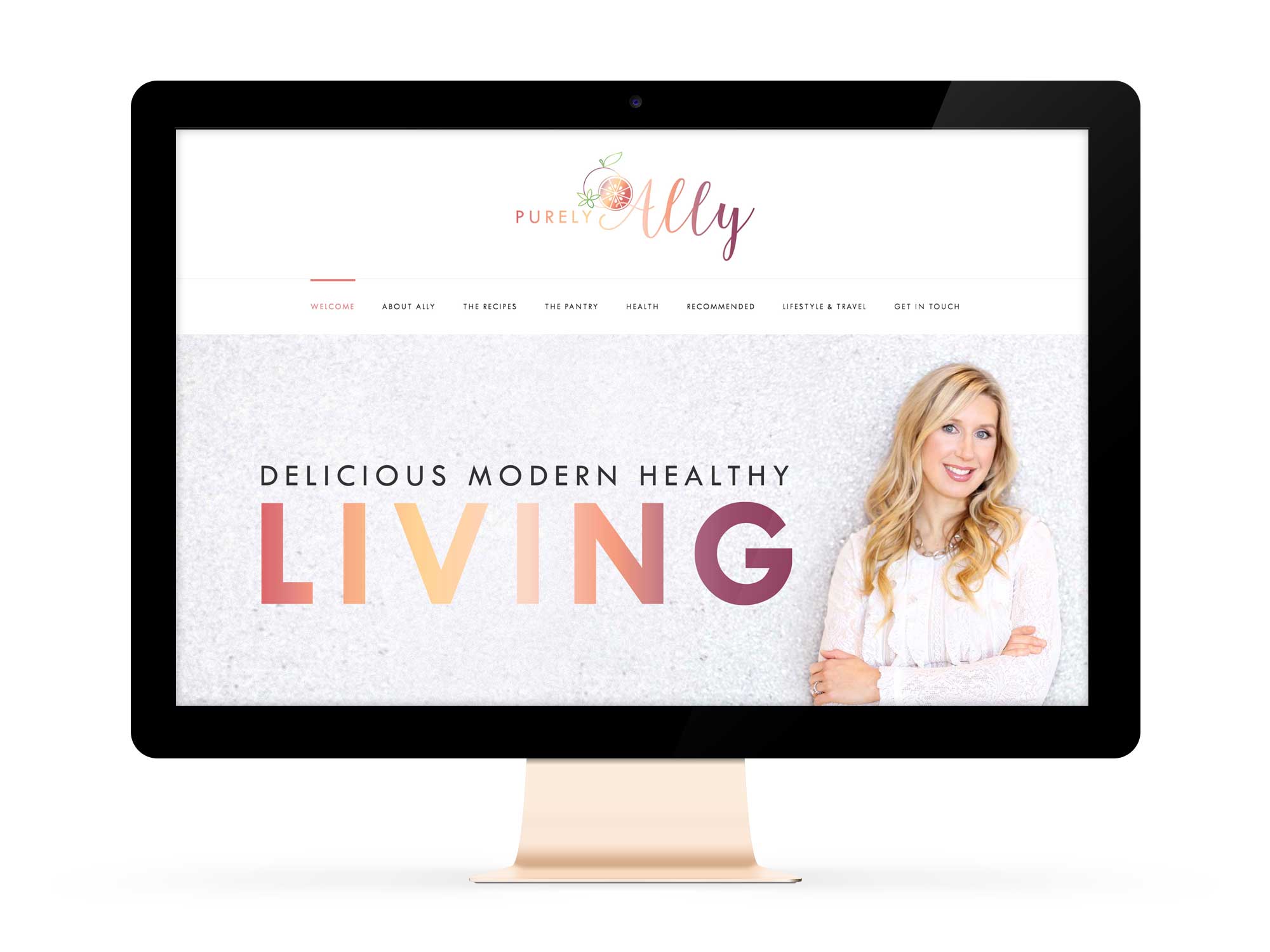 Beautiful Websites for Feminist Entrepreneurs and Nutrition Coach, Purely Ally