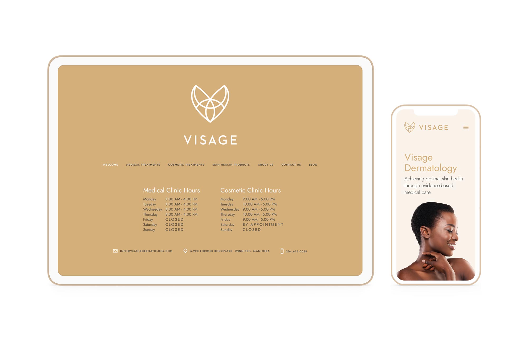 Visage Dermatology Winnipeg Feminist Brands Website Design Feminist Entrepreneurs Responsive 1